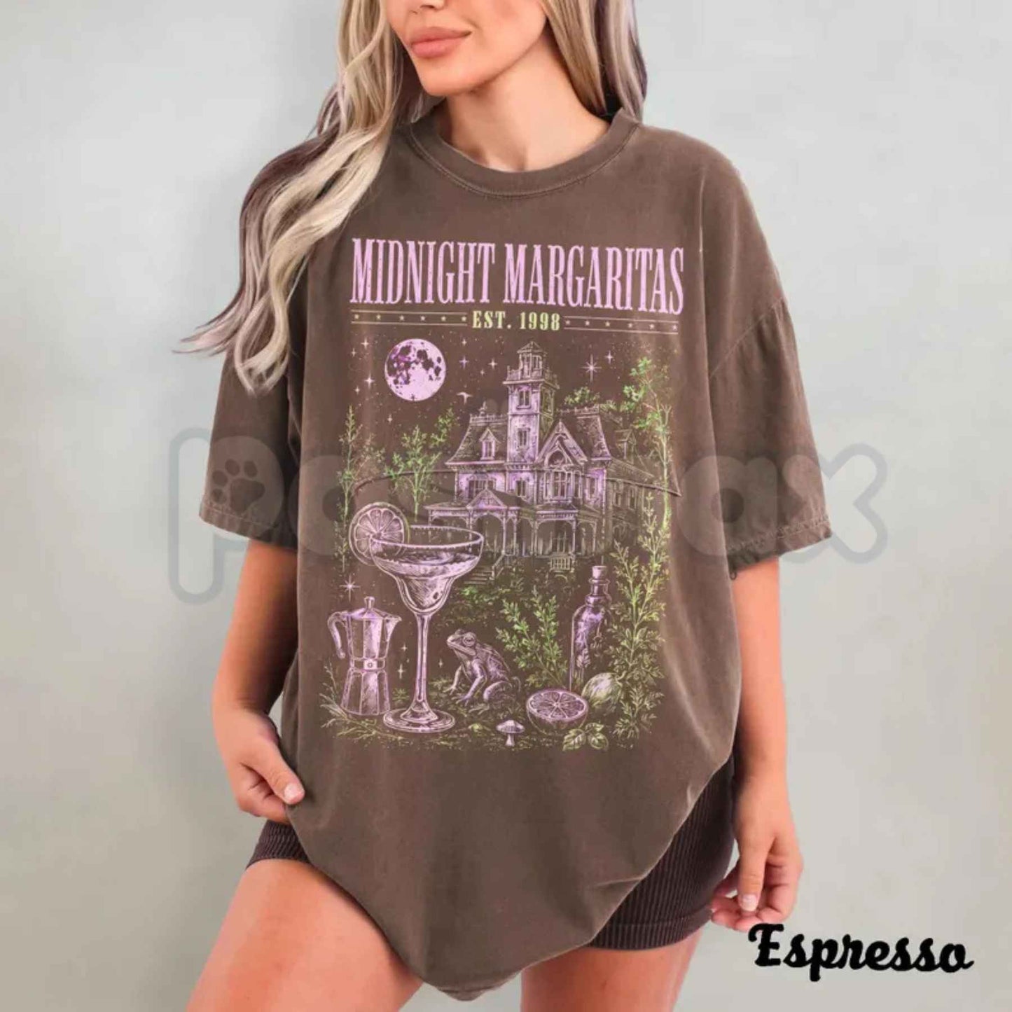 Comfort Colors® Midnight Margaritas T-Shirt – Witchy Cocktail Graphic Tee, Retro Halloween Spooky Season Unisex Top