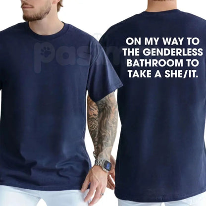 "On My Way" Genderless Graphic T-Shirt – Minimalist Modern Fluid Fit Unisex Crewneck Tee