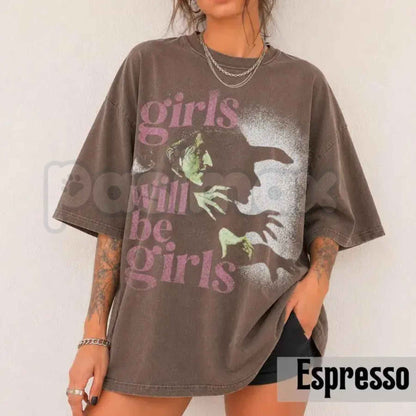 Comfort Colors® Girls Will Be Girls T-Shirt – Witchy Feminist Graphic Tee, Pink Goth Unisex Top
