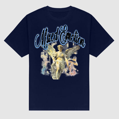 Y2K Street Style T-Shirt - Retro Angel & Flame Graphic Tee, Pure Cotton Hipster Apparel