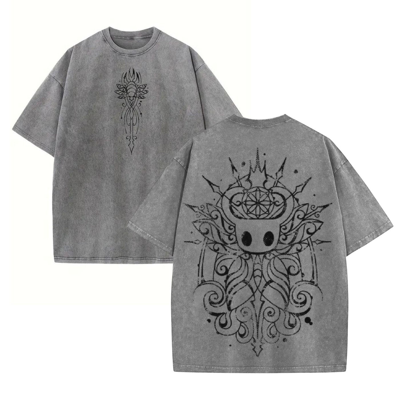 Hollow Knight Game Graphic Washed Unisex Tee – Oversized Vintage Gamer T-shirt