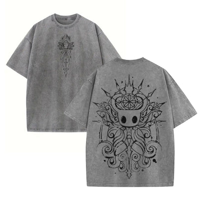 Hollow Knight Game Graphic Washed Unisex Tee – Oversized Vintage Gamer T-shirt