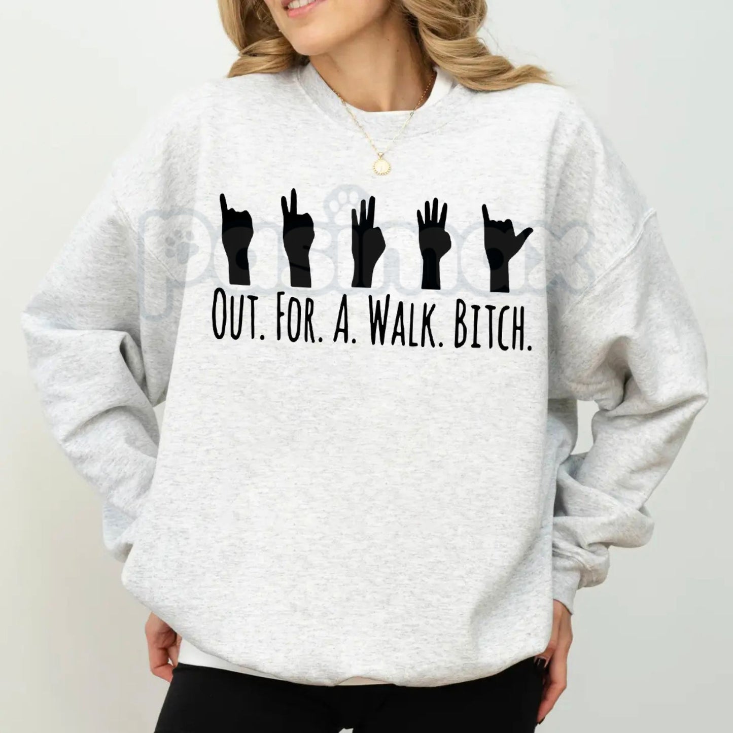 Buffy The Vampire Slayer Sweatshirt | Out For A Walk Btch Spike Crewneck | Retro 90s TV Show Jumper | Sunnydale High Graphic Pullover | Sassy Vampire Quote Shirt | Vintage Horror Aesthetic Top
