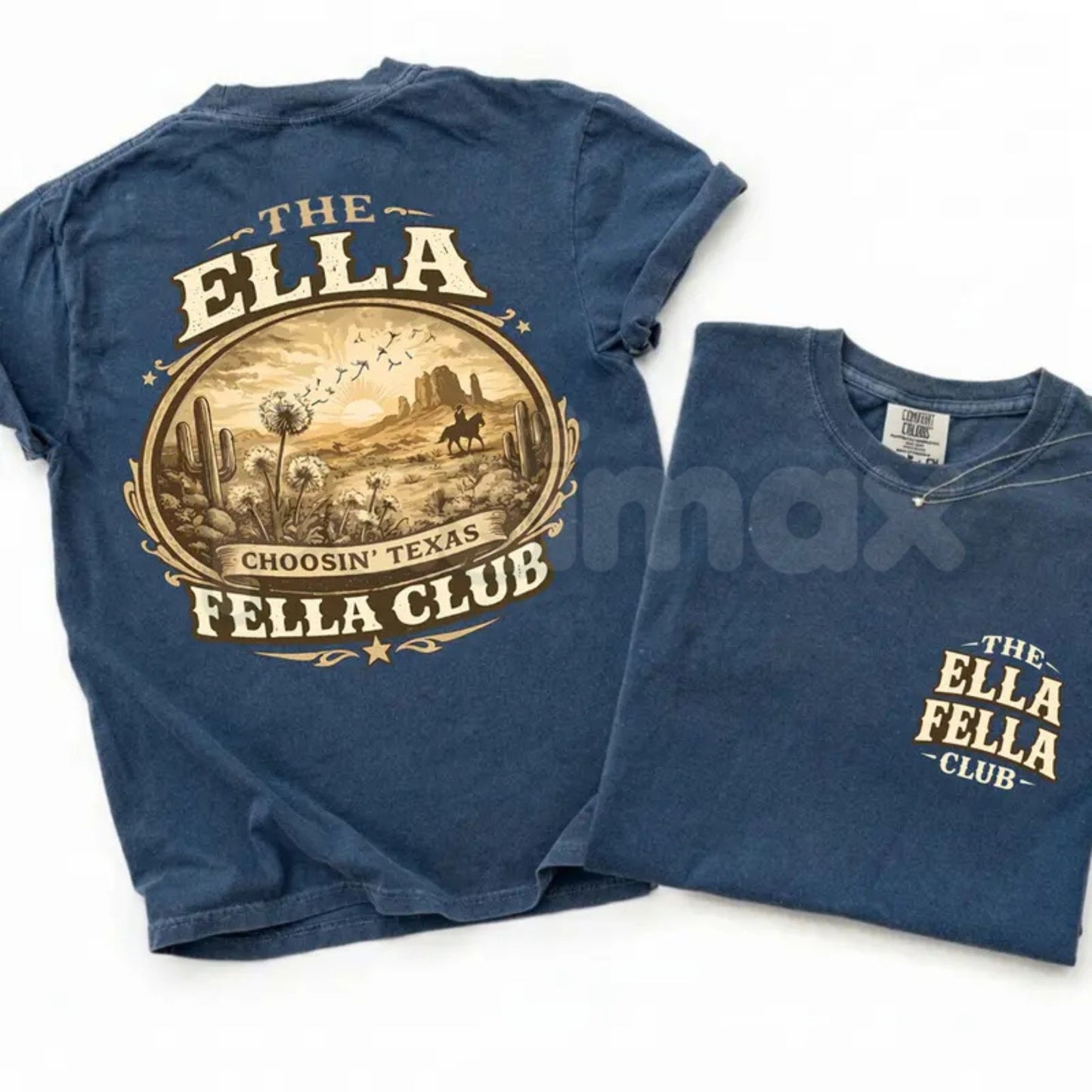 Comfort Colors® Ella Fella Club Texas Western T-Shirt – Cowboy Rodeo Desert Graphic Tee, Aesthetic Oversized Unisex Shirt, Trendy Southern Heritage Top