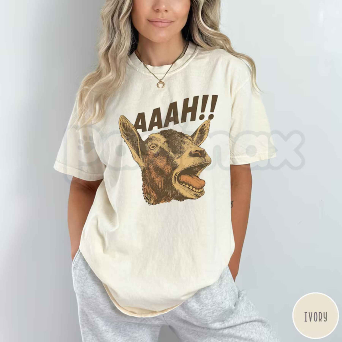 Comfort Colors® Funny Goat Halloween T-Shirt – Quirky Farm Animal Meme Graphic Tee, Retro Goat Lover Unisex Top & Gift