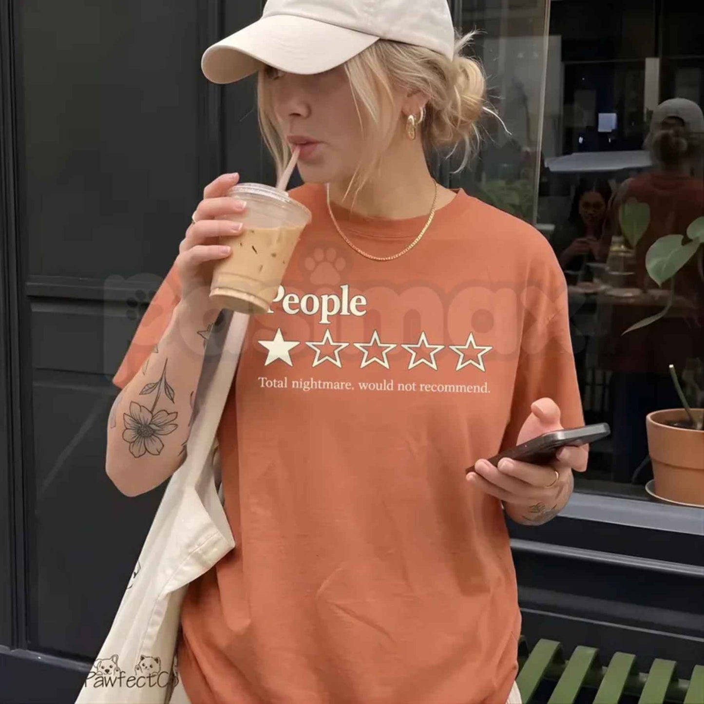 Comfort Colors® "Funny People One Star Review" T-Shirt – Sarcastic Introvert Humor Graphic Tee, Relatable Anti-Social Unisex Top