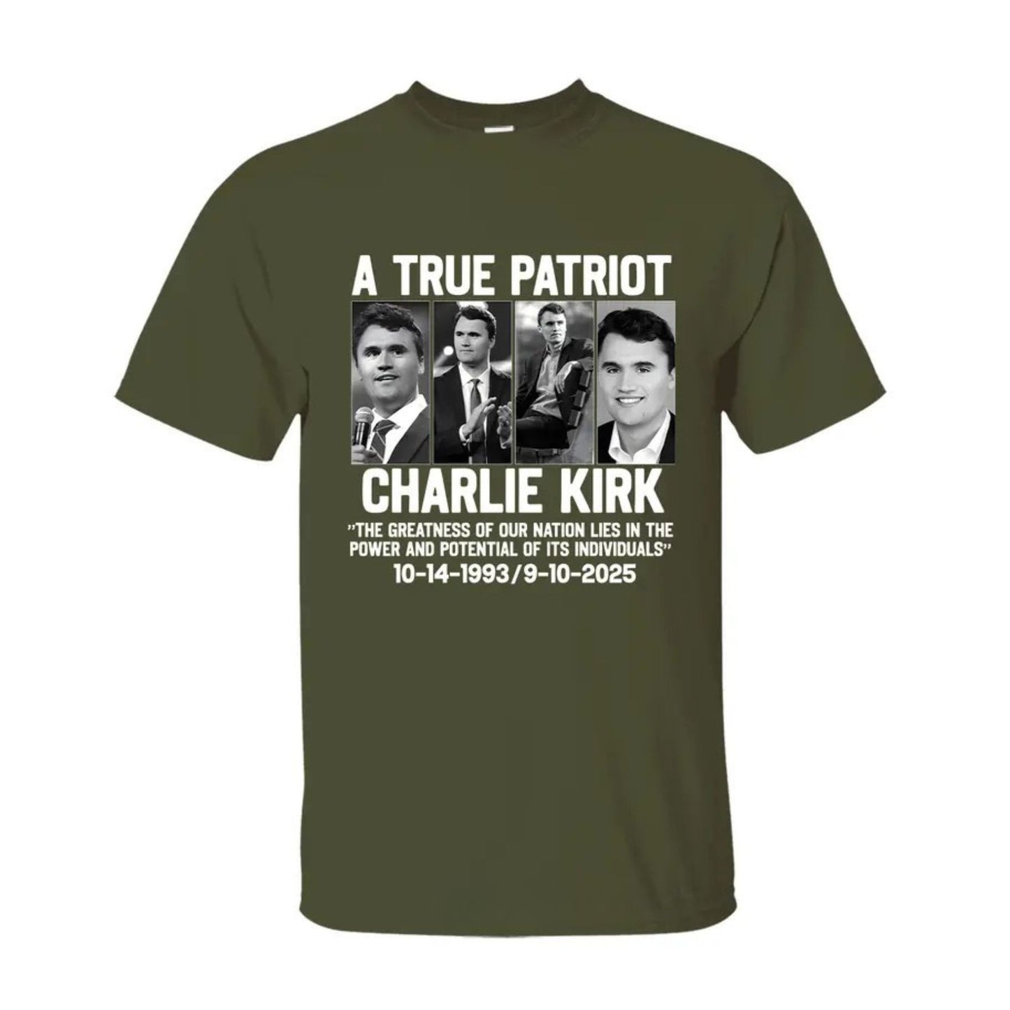 Charlie Kirk Patriotic T-Shirt - "The Greatness of Our Nation" Quote Tee, American Political Apparel
