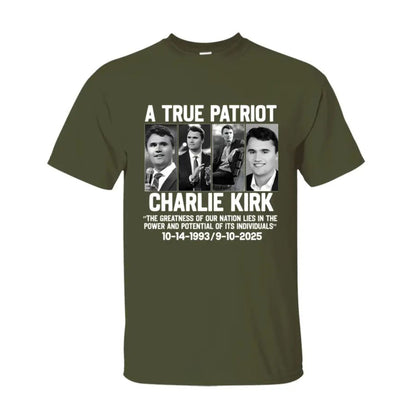 Charlie Kirk Patriotic T-Shirt - "The Greatness of Our Nation" Quote Tee, American Political Apparel