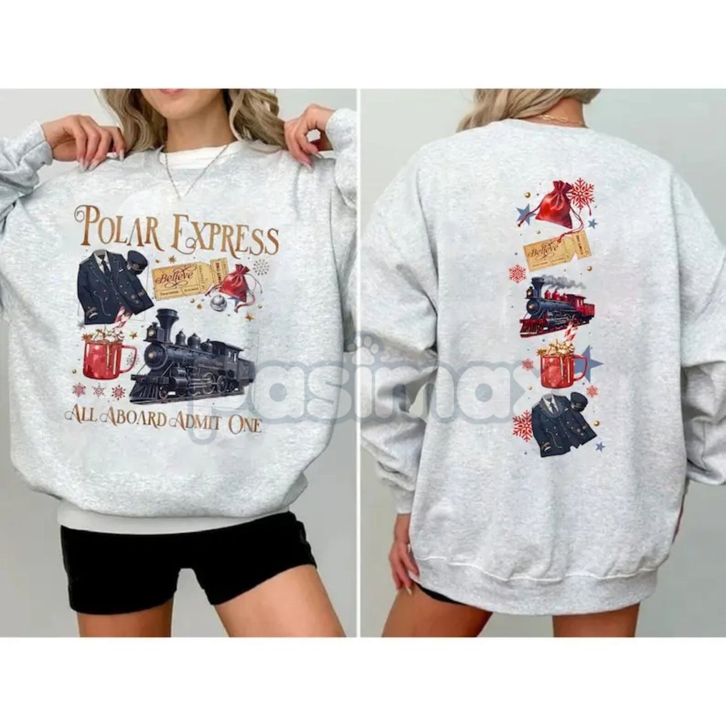 Polar Express Believe Double-Sided Sweatshirt – Retro 90s Christmas Movie Top