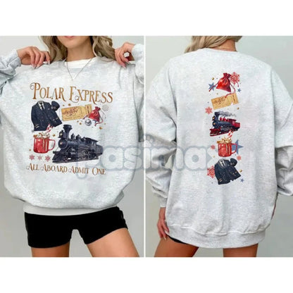 Polar Express Believe Double-Sided Sweatshirt – Retro 90s Christmas Movie Top