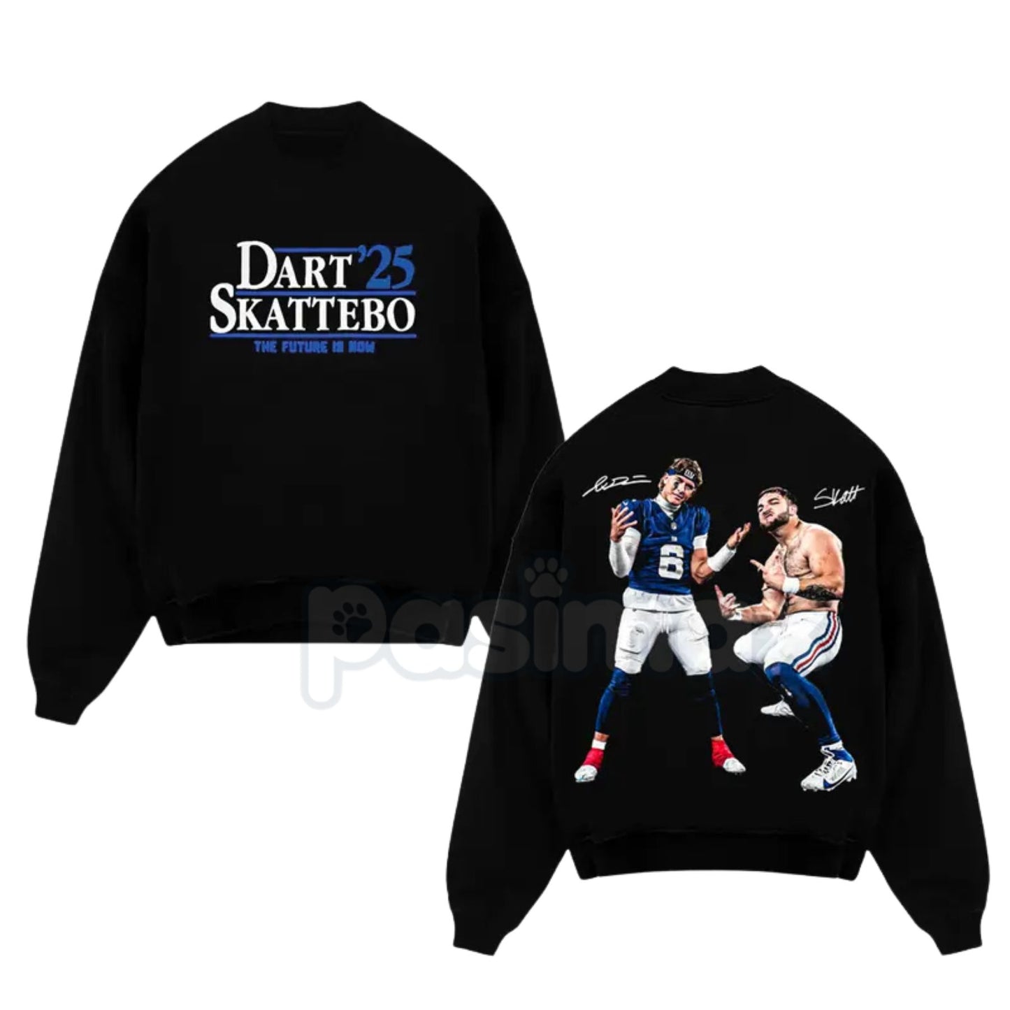 Cam Skattebo & Jaxson Dart Giants Nation Outfit V2 Cotton Hoodie – College Football Fan Pullover, Unisex Game Day Apparel