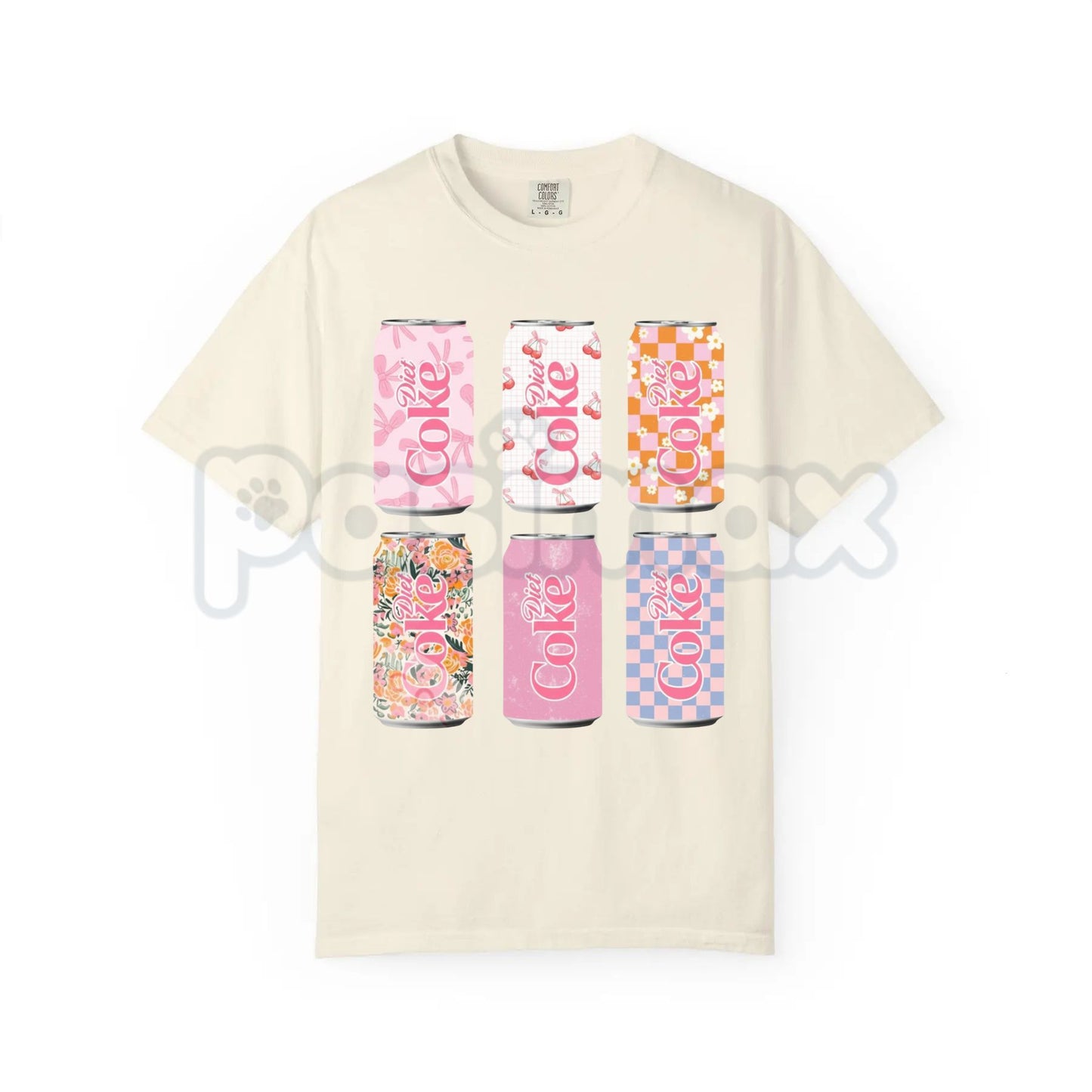 Comfort Colors® Vintage Multi Soda Cans Graphic Tee – Retro Pop Can Aesthetic Shirt, Colorful 90s Streetwear Top, Relaxed Fit Soda Lover Gift
