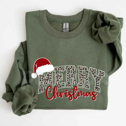 Merry Christmas Sweatshirt | Buffalo Plaid Family Holiday Crewneck