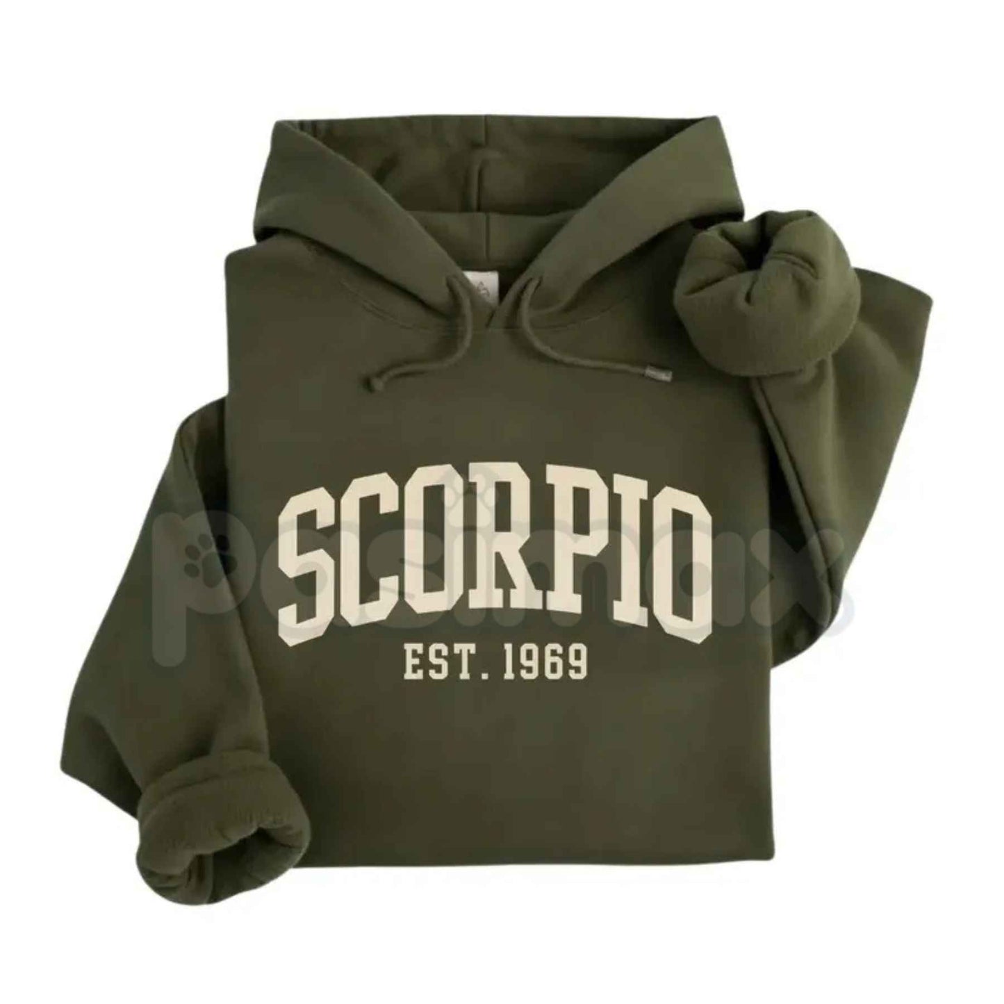 Full 12 Zodiac Minimalist Hoodie Custom Est Year – Personalized Astrology Graphic Pullover, Aesthetic Birth Year Horoscope Sweatshirt, Custom Gift