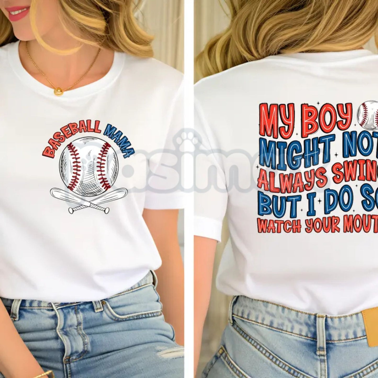 "My Boy Might Not Always Swing But I Do" Baseball Mama Shirt - Funny Baseball Mom Graphic Tee, Premium 100% Cotton Sports Mom Gift, Witty Game Day Slogan Top, Soft Lived-In Heavyweight Baseball Life Apparel, Loud & Proud Mother’s Day Gift