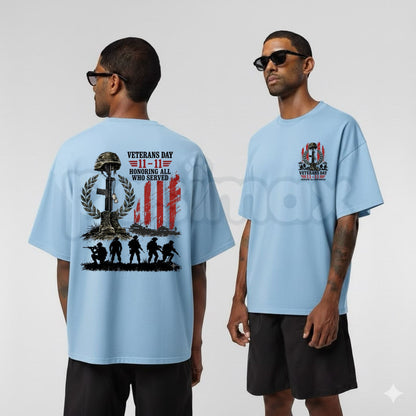 VINTAGE Veterans Day 11-11 Shirt – Honoring All Who Served Patriotic Military Tee