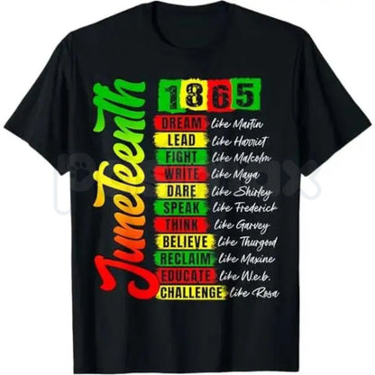 "Juneteenth 1865" Civil Rights Leaders T-Shirt – Black History Freedom Pride Novelty Graphic Tee