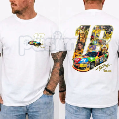 Kyle Busch 18 Tribute T-Shirt – NASCAR Racing Legend Memorial Graphic Tee