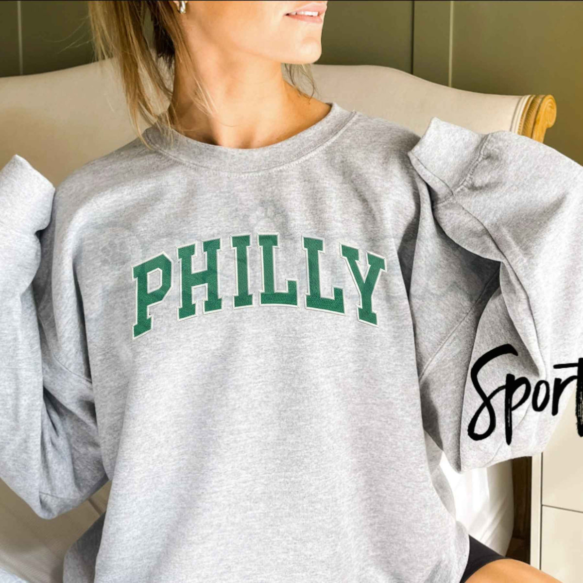 Embroidered "Go Birds" Sweatshirt – Philadelphia Football Fan Crewneck