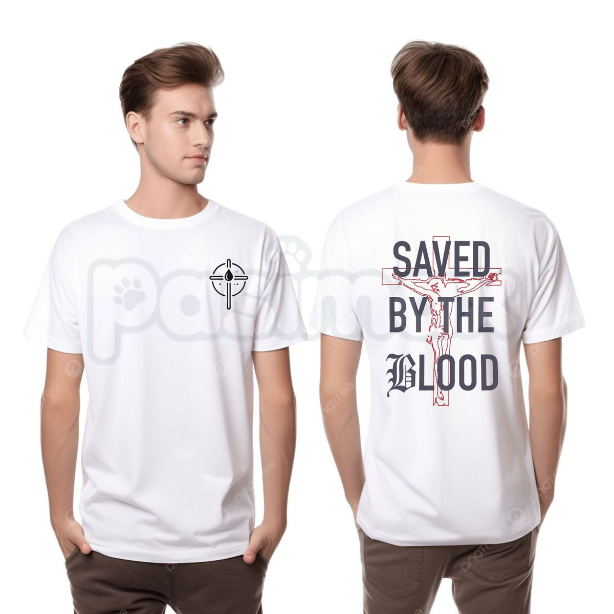 Saved By The Blood Printed Top – Christian Faith Grace Religious Graphic T-Shirt