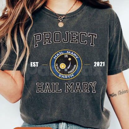 Comfort Colors® Project Hail Mary T-Shirt – Ryland Grace & Rocky Sci-Fi Graphic Tee, Andy Weir Bookish Apparel, "Amaze!" Space Nerd Vintage Shirt