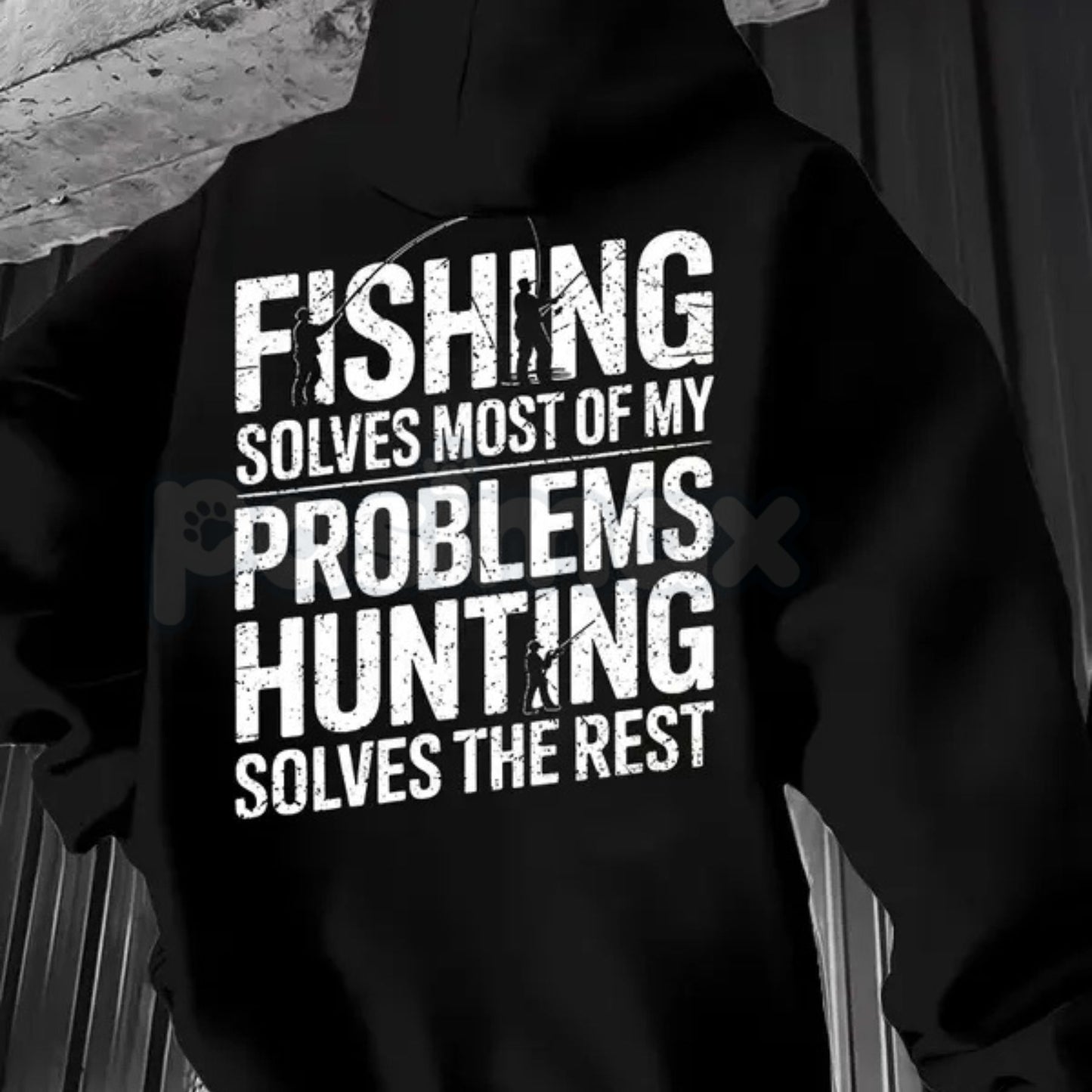 Outdoorsman’s Therapy Hoodie – Fishing & Hunting Problem Solver Pullover, Rugged Sportsman Apparel, Unisex