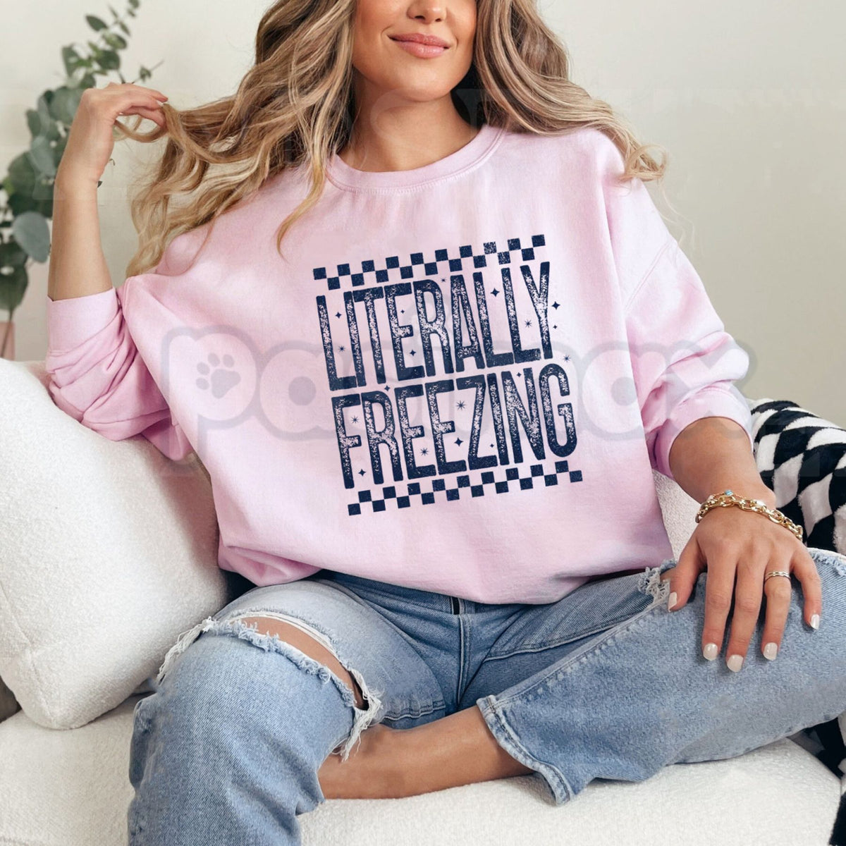 Literally Freezing Sweatshirt | Relatable Winter Graphic Crewneck