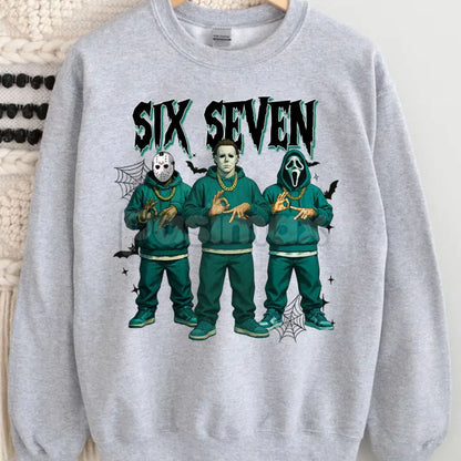 Funny "Six Seven" 67 Halloween Shirt | Slasher Movie Killers Sweatshirt – Horror Fan Gift