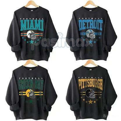 Vintage 90s All Team Football Sweatshirt – Retro Unisex Fan Gift Sweater