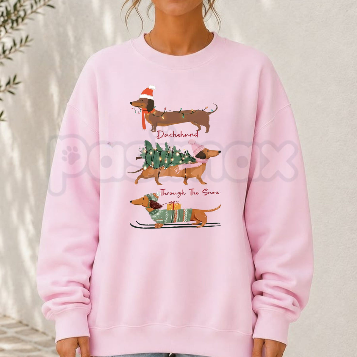 Christmas Wiener Dog Sweatshirt | Funny Dachshund Holiday Graphic Crewneck