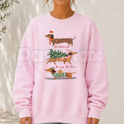 Christmas Wiener Dog Sweatshirt | Funny Dachshund Holiday Graphic Crewneck