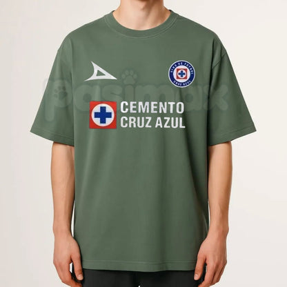 Men's Cruz Azul "Cemento" Logo Graphic T-Shirt – Classic Soccer Heritage Club Pride Unisex Crewneck Tee