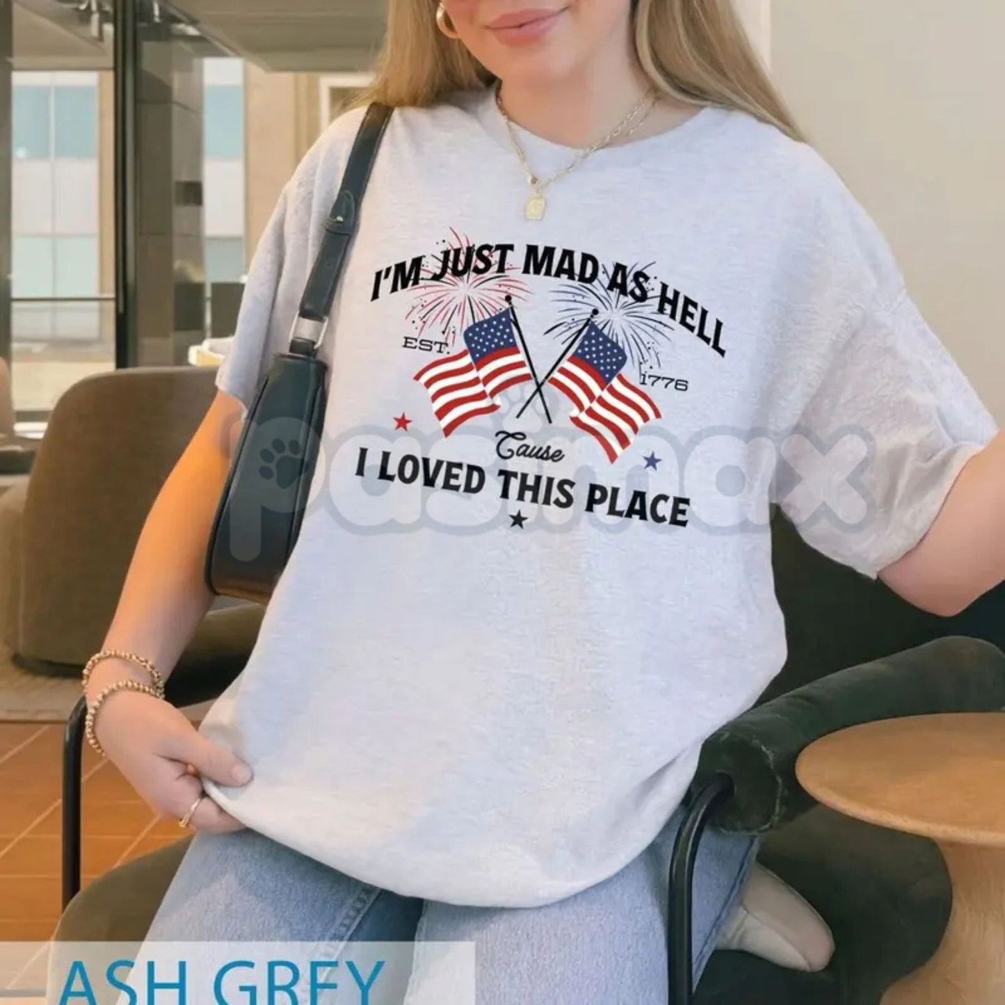 "I'm Just Mad As Hell Est. 1776" Patriotic T-Shirt – Red White & Blue Graphic Tee, Premium 100% Cotton Freedom Advocate Top, Soft Lived-In Heavyweight Constitutional Pride Shirt, Made in USA