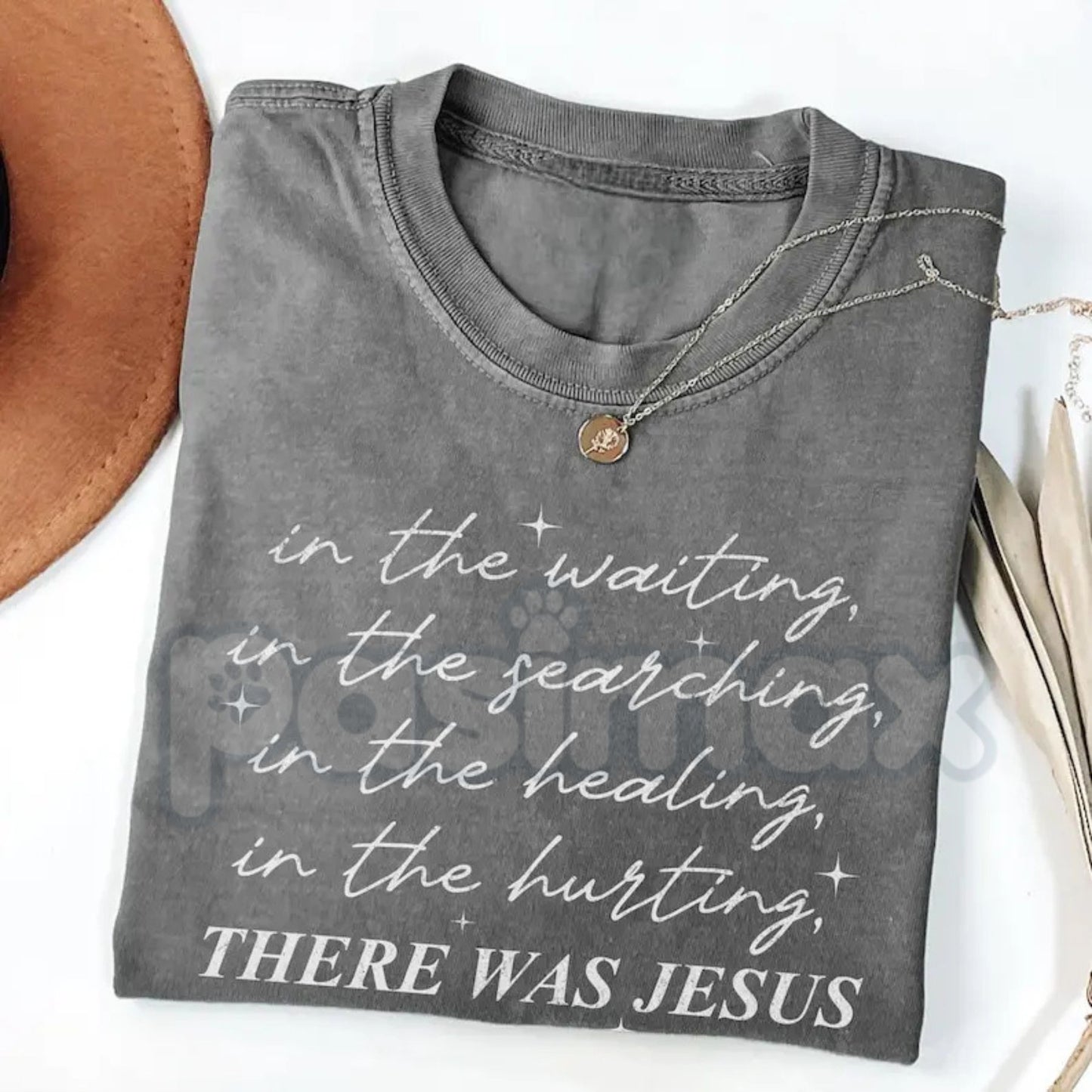 Comfort Colors® Boho 'There Was Jesus' T-Shirt – Christian Faith Graphic Tee, Religious Gift for Church Friends, Spiritual Aesthetic Apparel