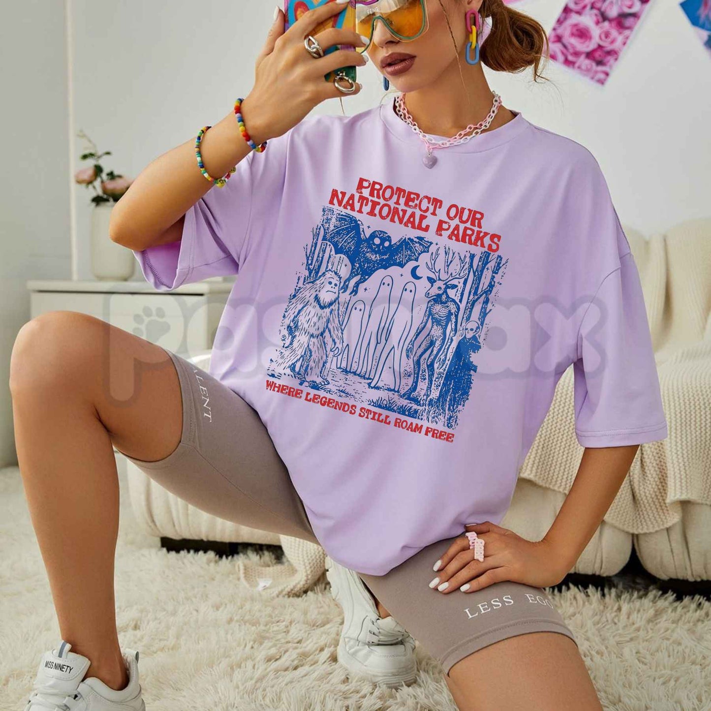 Comfort Colors® Cryptid National Parks T-Shirt – 90s Vintage "Protect Our Parks" Camping & Hiking Graphic Tee, Retro Wanderlust Unisex Top