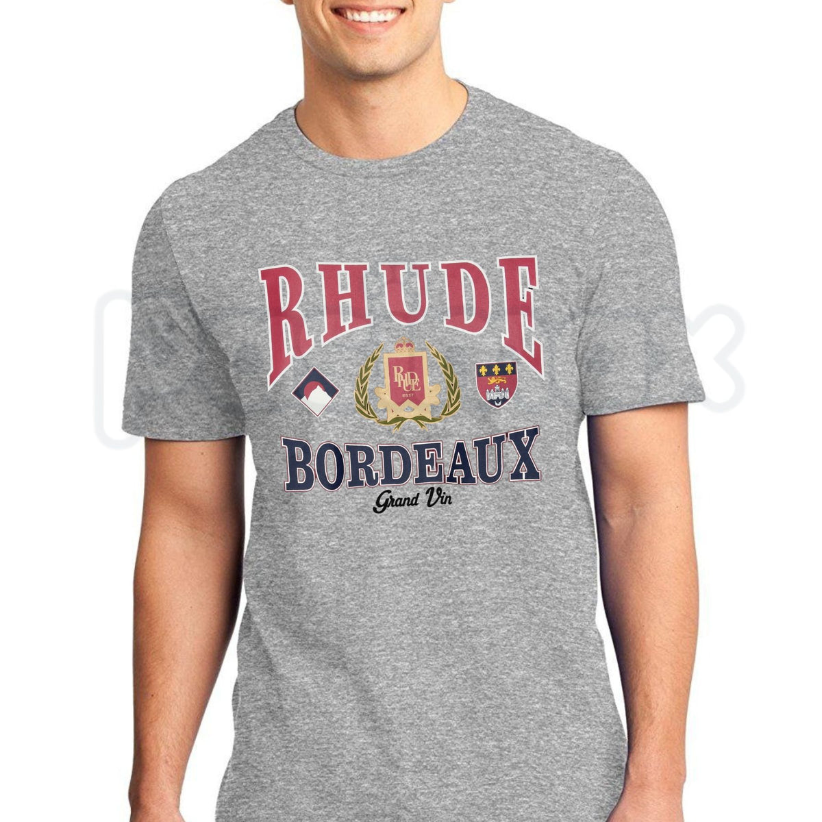 Rhude Bordeaux Grand Prix Graphic T-Shirt – Luxury Vintage Motorsport Streetwear Tee
