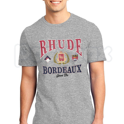 Rhude Bordeaux Grand Prix Graphic T-Shirt – Luxury Vintage Motorsport Streetwear Tee