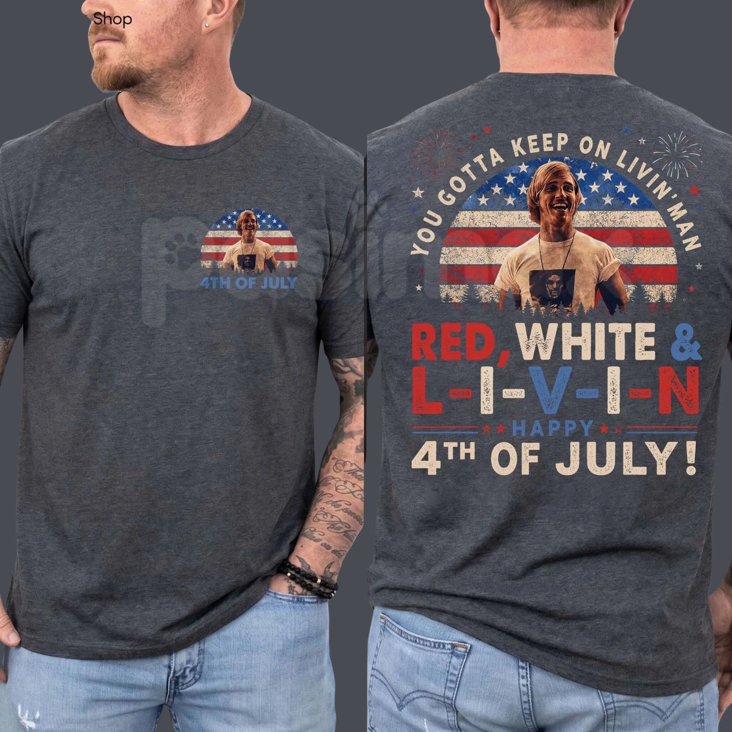 Vintage "You Gotta Keep On Livin" T-Shirt – Retro 4th of July Dazed and Confused Graphic Tee