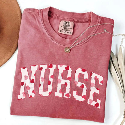 Comfort Colors® Nurse Valentine Bow T-Shirt – Coquette Medical Heart Tee, Trendy Healthcare V-Day Shirt, Aesthetic Nursing Professional Gift