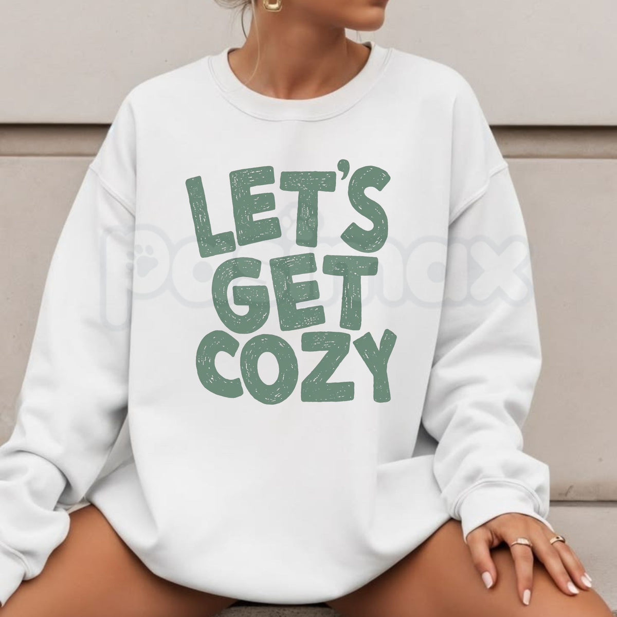 Green Let's Get Cozy Sweatshirt | Forest Green Seasonal Graphic Crewneck