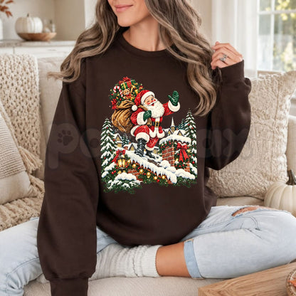Vintage 90s Santa Sweatshirt | Retro Christmas Graphic Crewneck