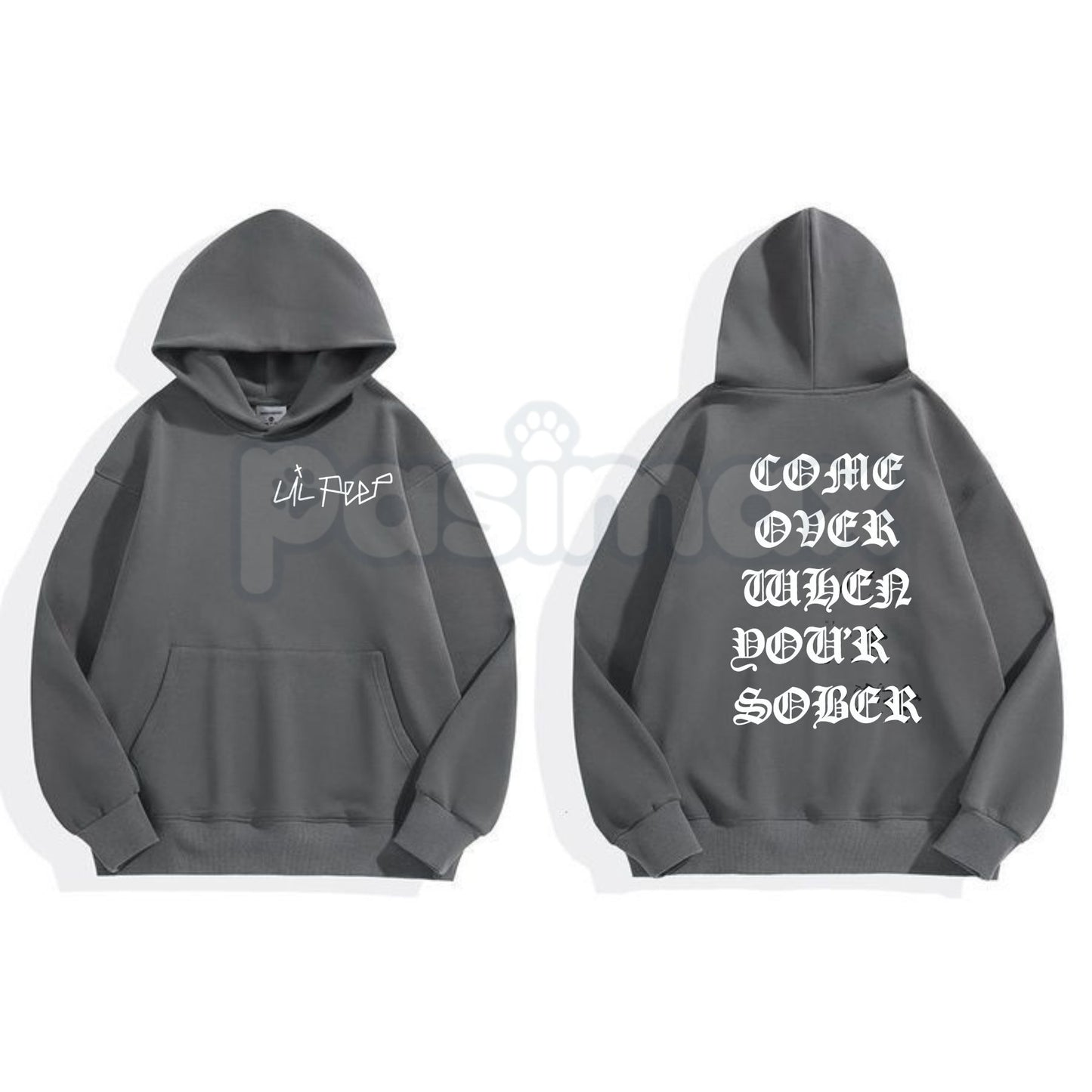 Black Lil Peep 'Come Over When You're Sober' Hoodie – COWYS Tribute Streetwear, GothBoiClique Aesthetic Pullover, Unisex