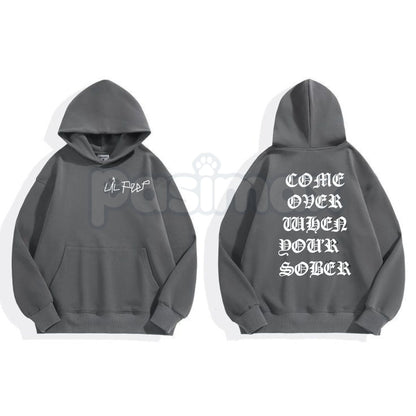 Black Lil Peep 'Come Over When You're Sober' Hoodie – COWYS Tribute Streetwear, GothBoiClique Aesthetic Pullover, Unisex