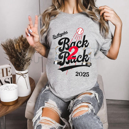 LA Back to Back Champions T-Shirt - Dynasty Fan Game Day Tee, Unisex LA Victory Graphic Top, Sports Prediction Apparel