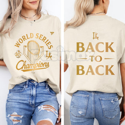 LA Back-to-Back World Series Champions T-Shirt - Dodgers 2025-2026 Winner Tee, Dynasty Fan Apparel, Unisex MLB Prediction Shirt