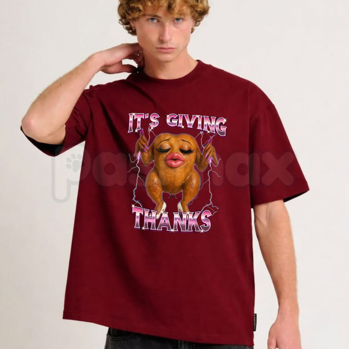 "It's Giving Thanks" Thanksgiving T-Shirt – Trendy Gen Z Fall Holiday Graphic Tee
