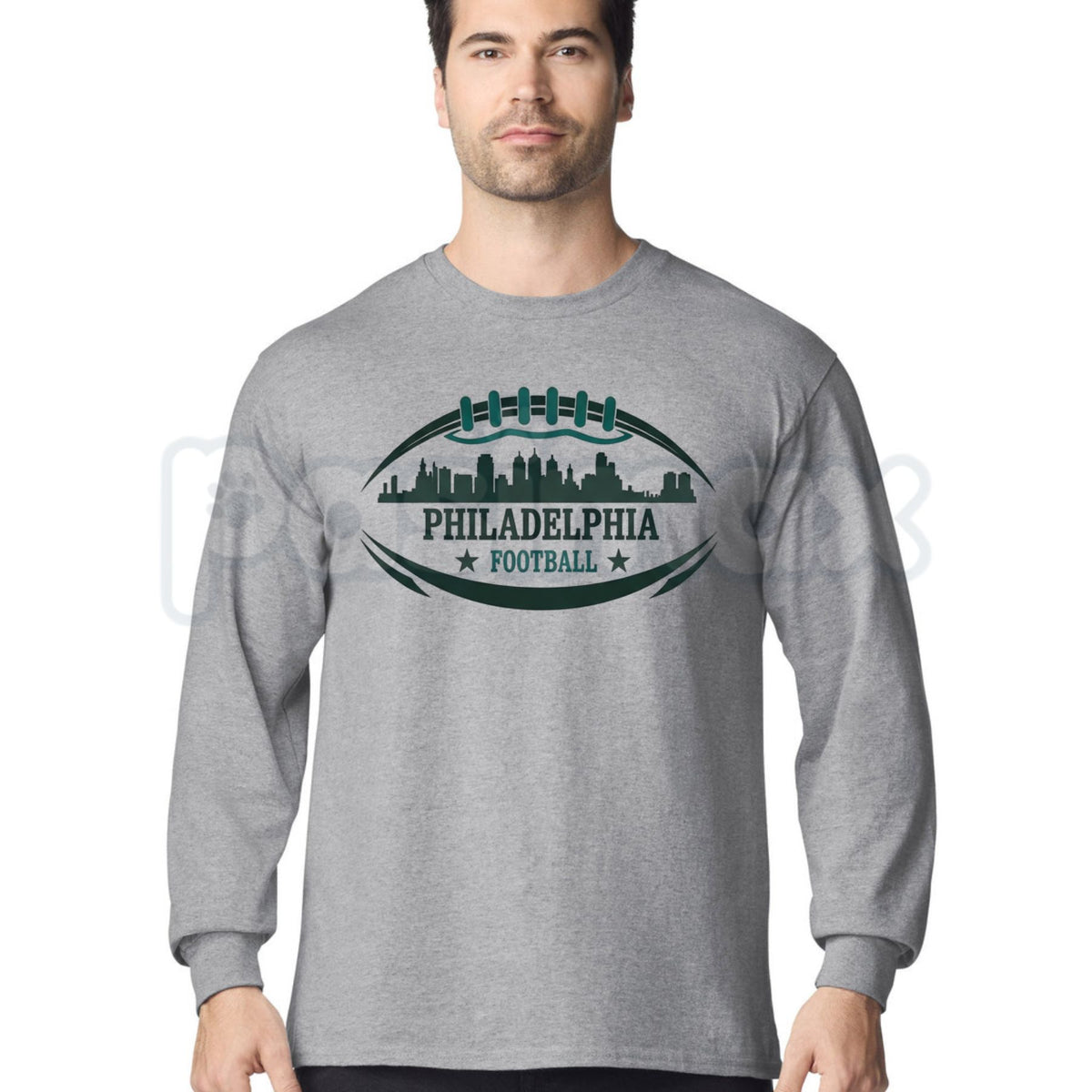Football City Skyline Long Sleeve Tee – Game Day City Gridiron Graphic Shirt for Men & Women