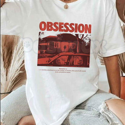 Obsession Retro Horror Graphic T-Shirt – Vintage 80s Thriller Movie Unisex Cotton Tee