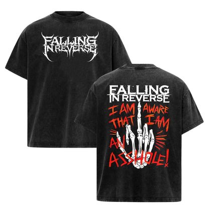 Vintage Retro Falling In Reverse T-Shirt – 2-Sided Rock Band Graphic Tee, Casual Comfort Cotton