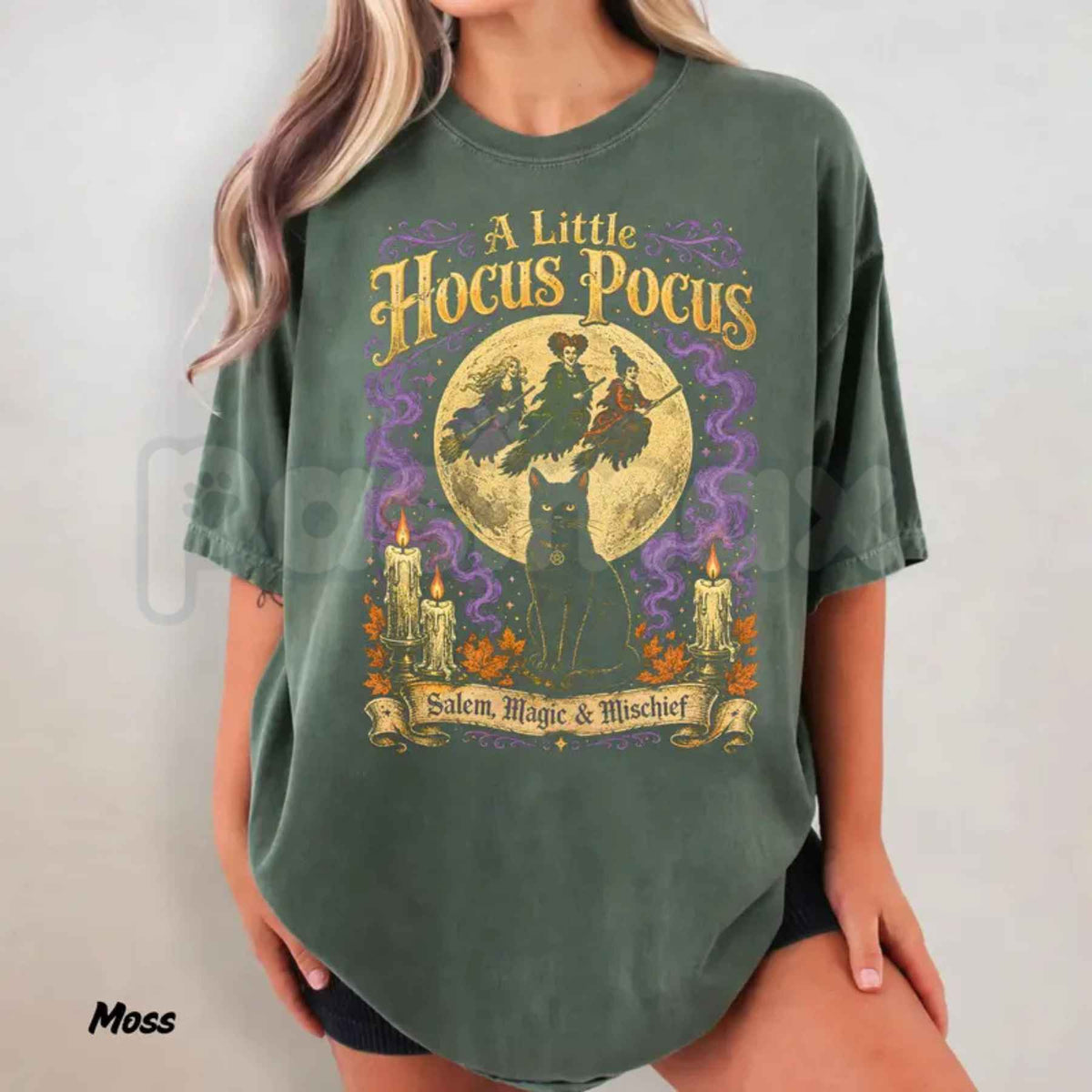 Comfort Colors® Hocus Pocus Inspired T-Shirt – Salem Magic & Mischief Graphic Tee, Sanderson Sisters Spooky Unisex Top & Gift